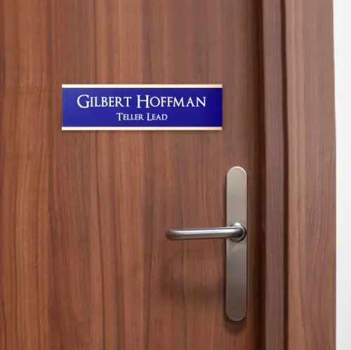 Персонализированная табличка с именем офиса на заказ с настенным или настольным держателем