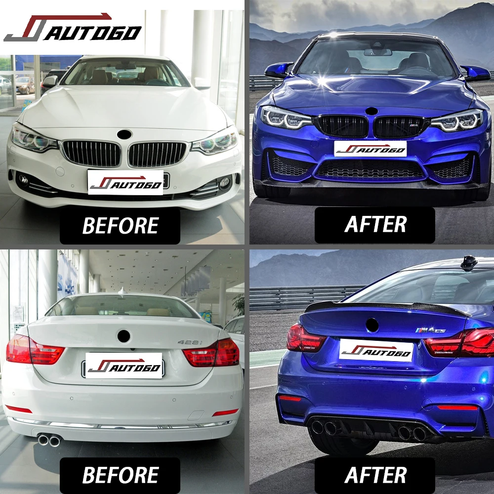 Auto Facelift Refit Body Kit For BMW 4 Series F32 F36 2013-2020 Update to Racing M4 Style Front+Rear Bumper+Grille+Side Skirt