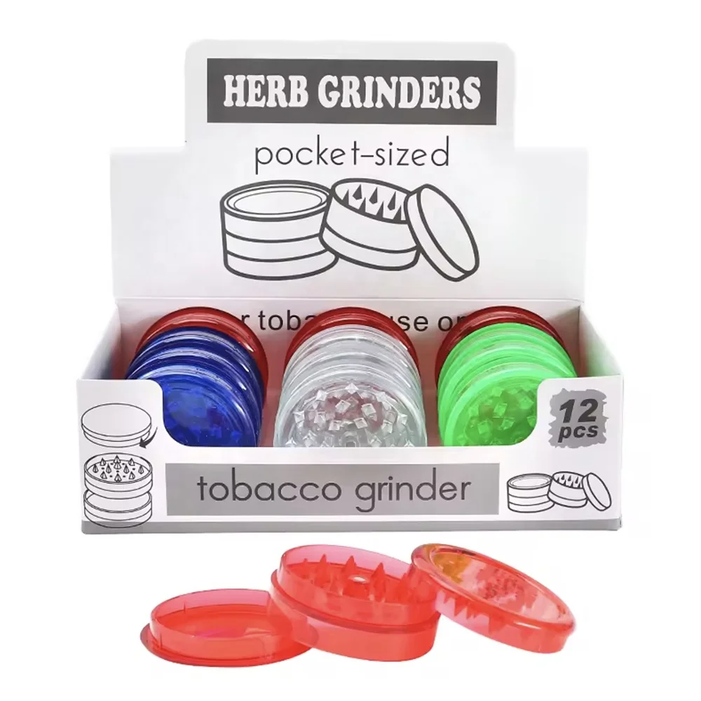 Оптовая продажа 3-слойная портативная ручная дробилка для трав 60 мм