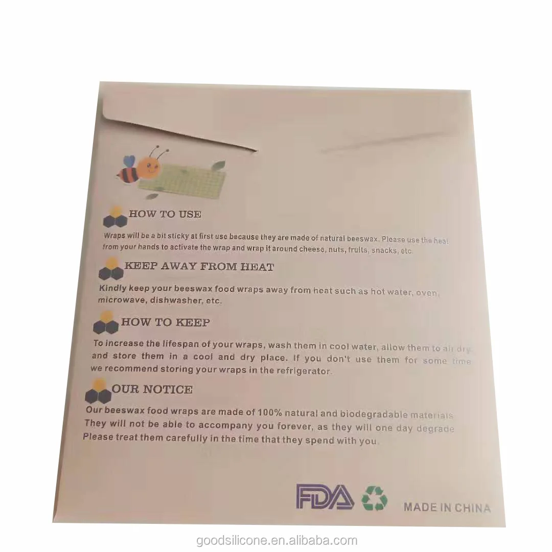 
Custom Eco-Friendly Sustainable Biodegradable Organic Cotton Reusable Beeswax Paper Beeswax Food Wraps 