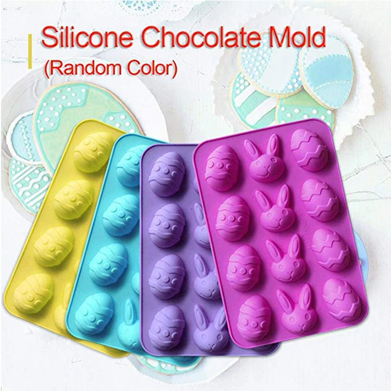 12 cavities Easter egg and rabbit silicone chocolate cake mould silicone molds for cake decorating
