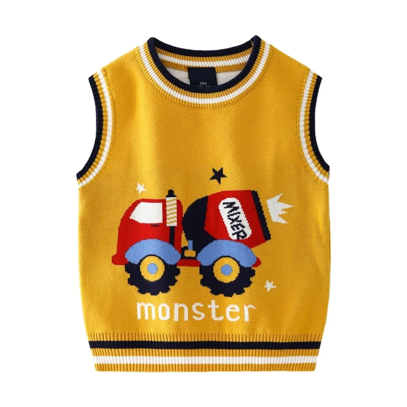 Custom OEM & ODM kids sweater vest cotton baby knitwear pullover knit vest winter Toddler baby boys sweater vest