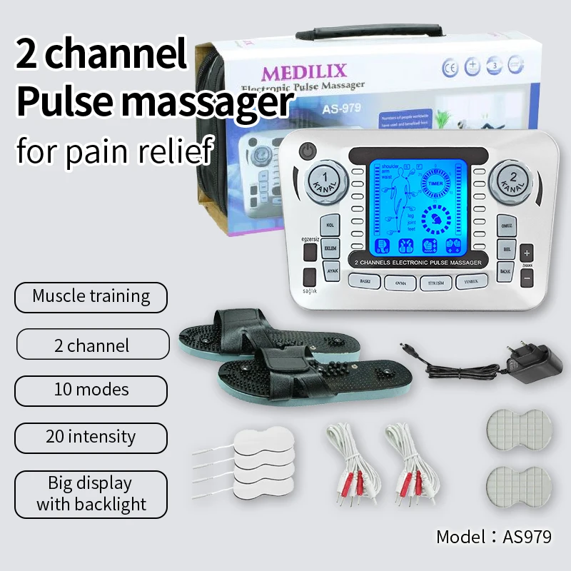 EMS Machine Massager, ABS Pads Holder, slipper, Charge and Dust-Proof Storage Bag Multi-Massage Modes for Home Office Use