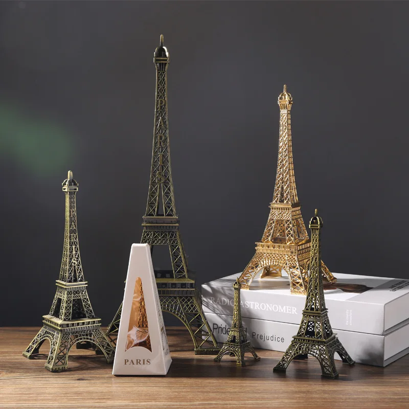 Wholesale Dwarf Zinc Alloy Souvenir Gift Metal Figurine Eiffel Tower Figurines Desk Ornament