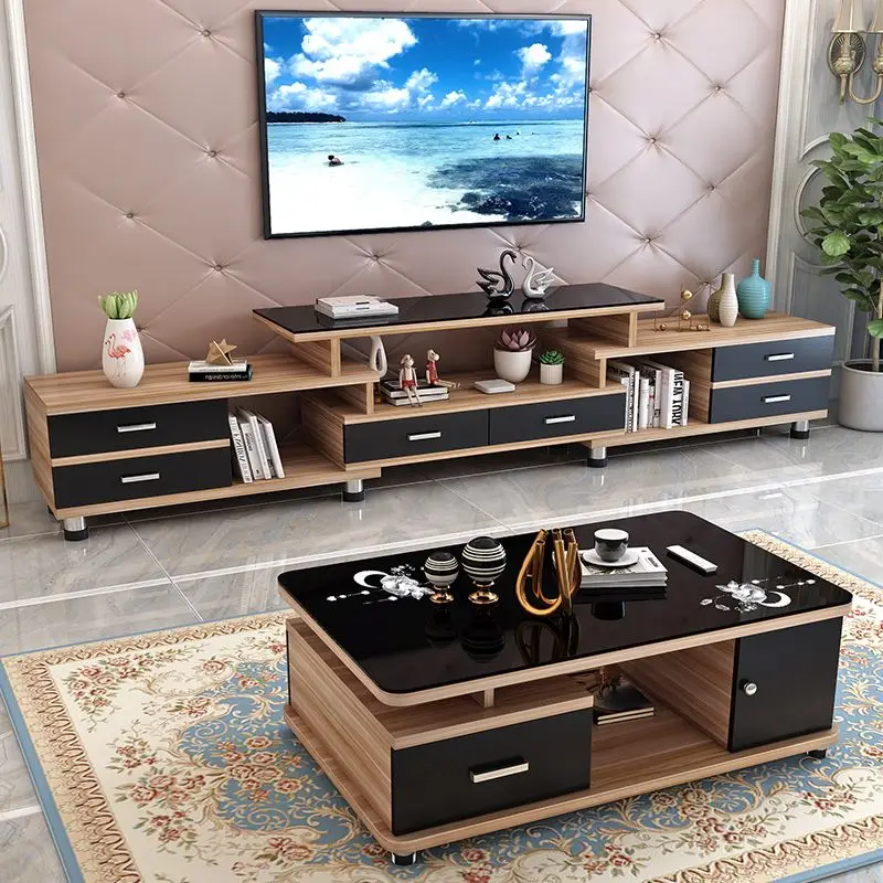 2024 Modern Simple Nordic Large And Small Family Living Room Furniture TV Cabinet Tea Table Combination