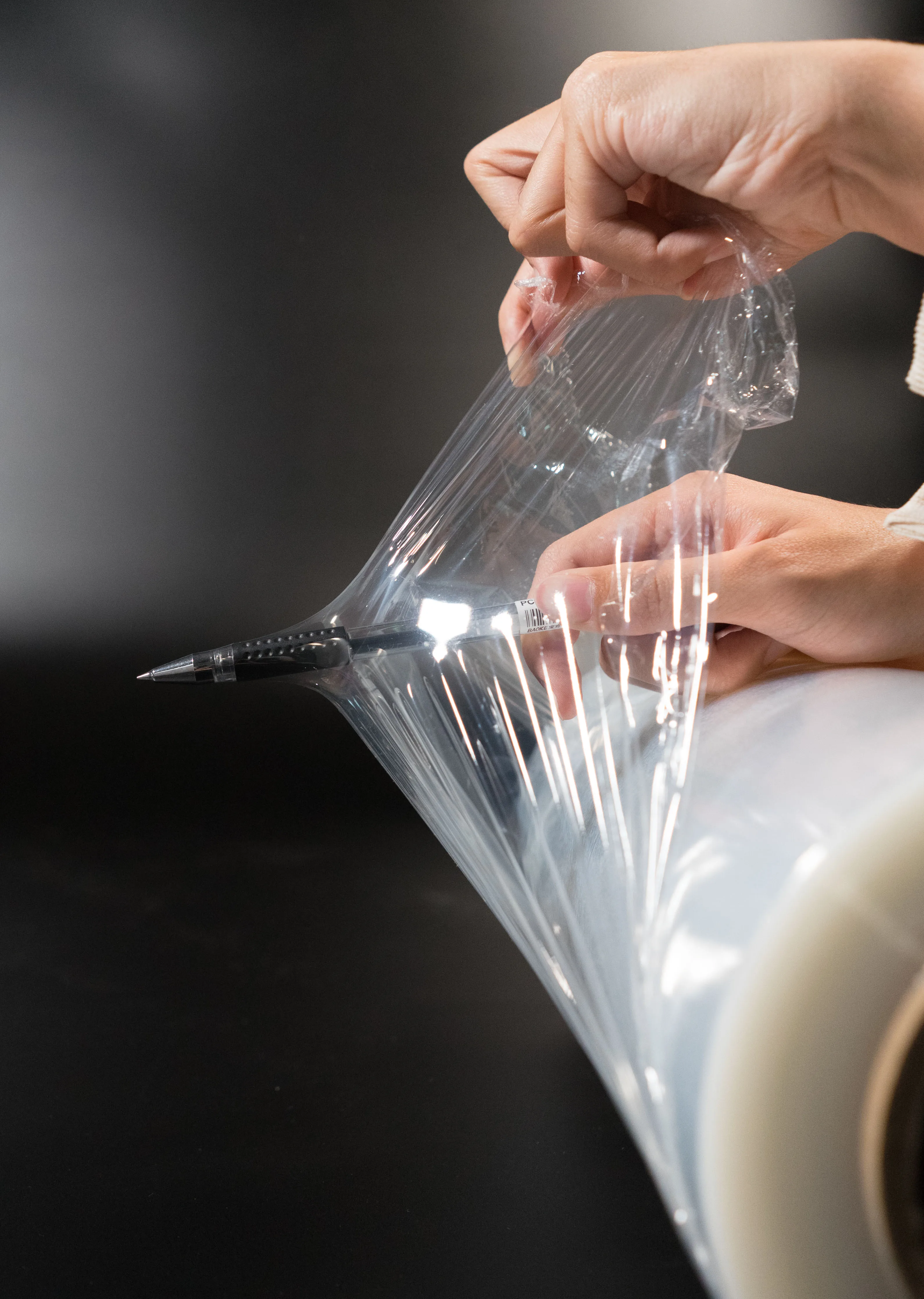 5 Inch Width Soft Water Soluble Stretch Wrap with Handles