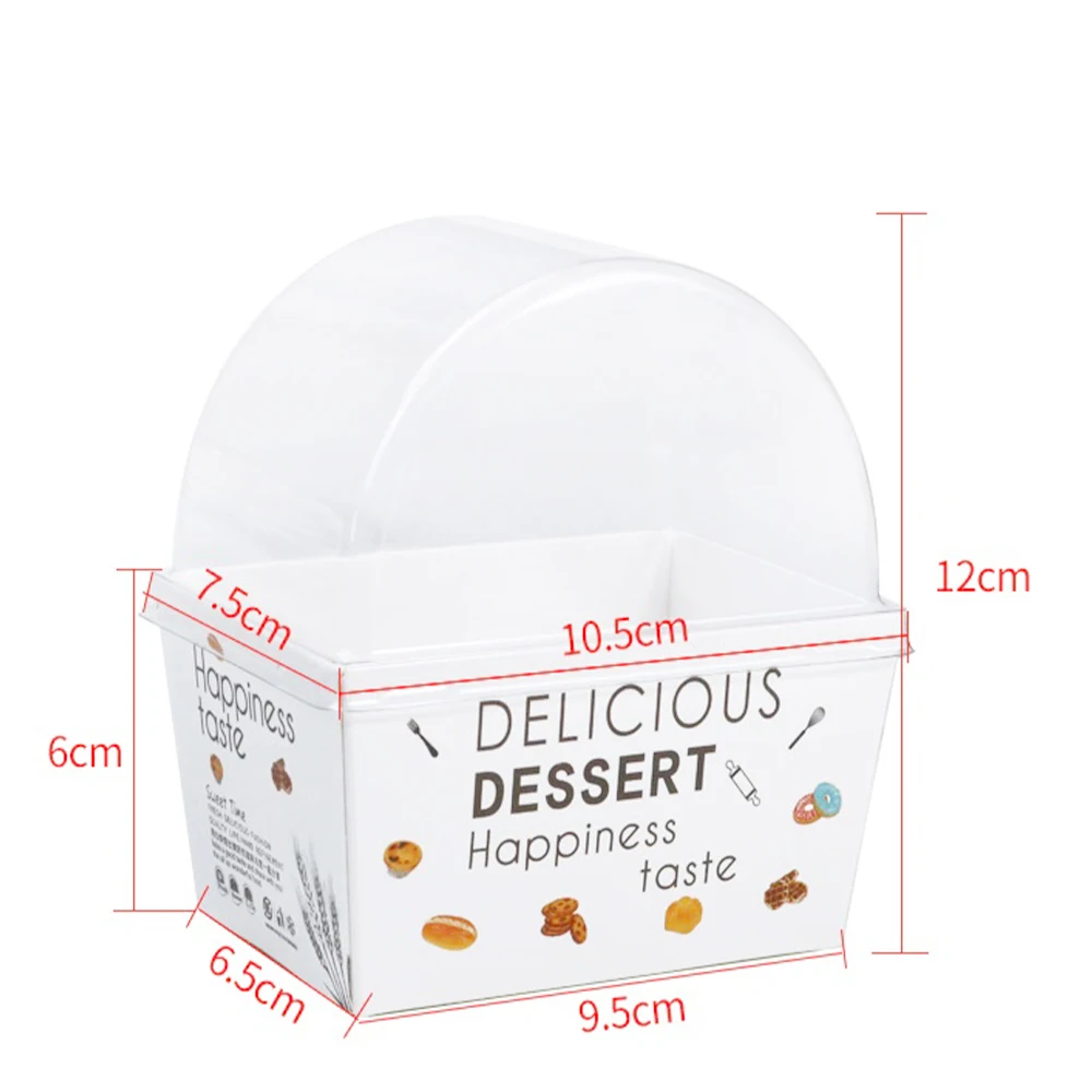 Disposable white food grade cardboard box with pet lid for more style and size