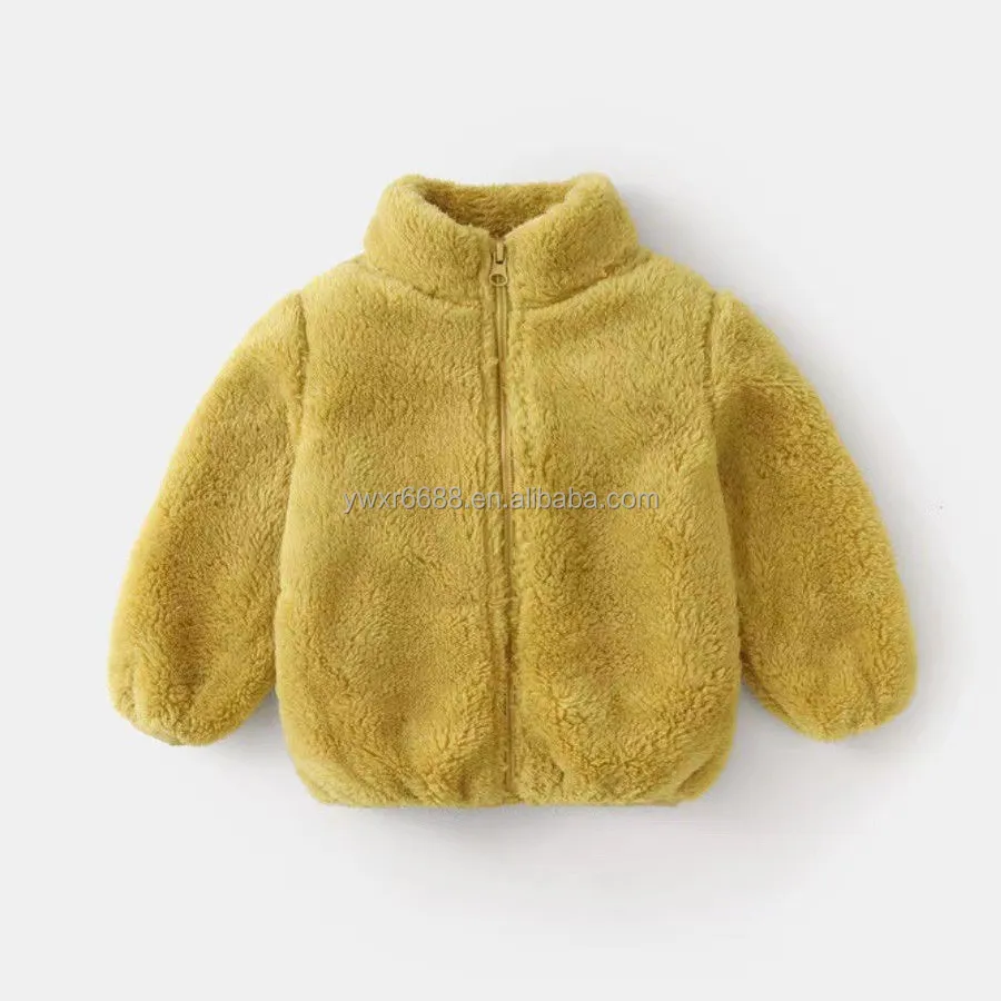 Ready to ship Winter kids fleece sweatshirt jacket Multi color warm girl coat wholesale fleece jacket for kids