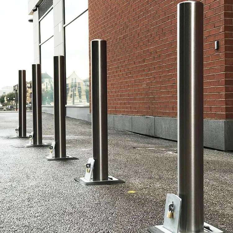 Road Safety 304 316 Stainless Steel Security Bollard Road Safety Barrier Removable Parking Modern Bollards
