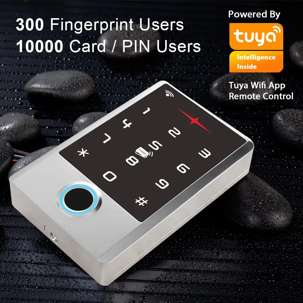 Tuya WiFi Keypad 125KHz EM Card Waterproof IP68 Fingerprint Access Control Reader
