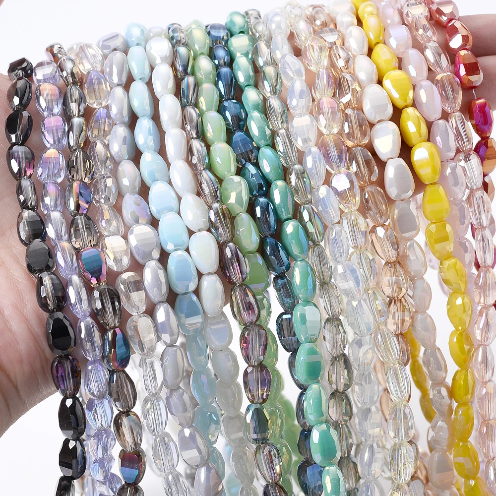 New Fashion Multifaceted Loose Spacer Beads 6X9mm Melon Seed Crystal Natural Stone Beads For Jewelry Making DIY Bracelet