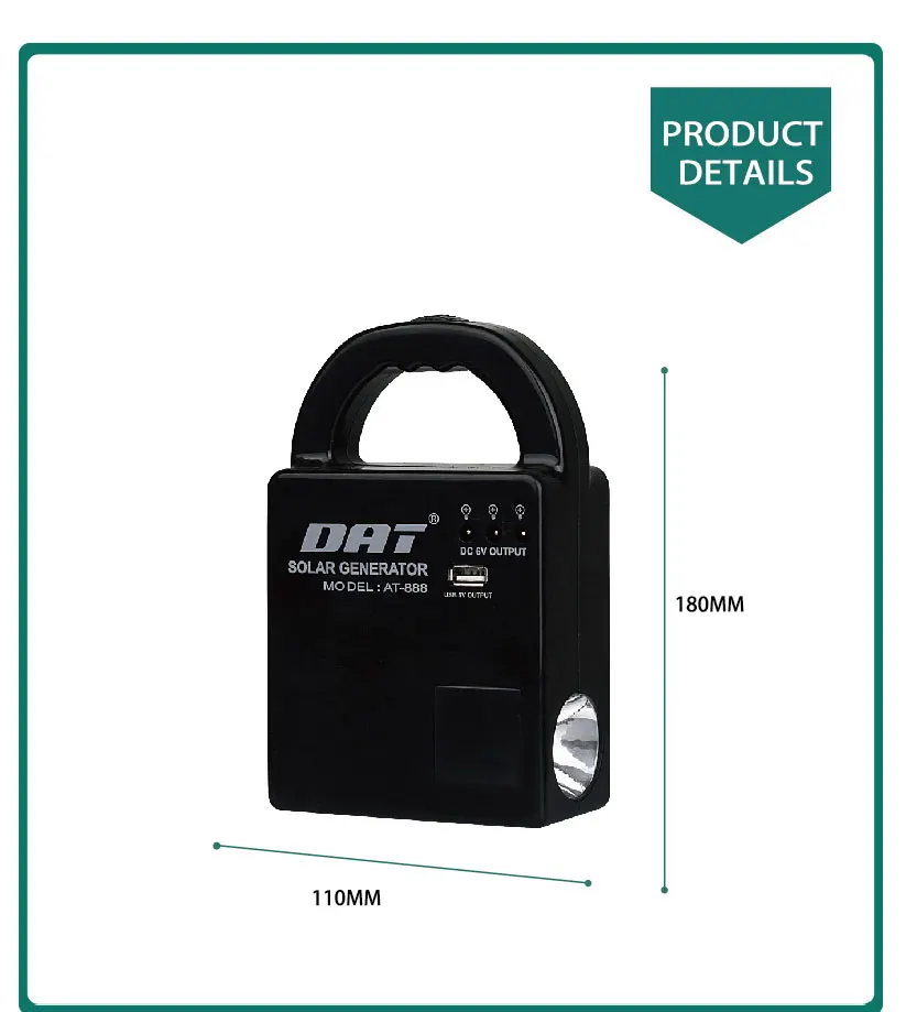 AT-888 DAT solar home lighting kits with led bulbs,solar led lighting system with mobile phone charger function