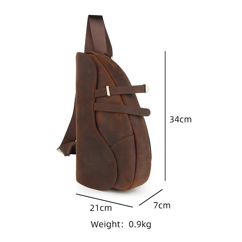 BSCI New Hot Sale Phone Travel Outdoor best crossbody bags Premium Solid Color leather Zipper men sports chest crossbody bag