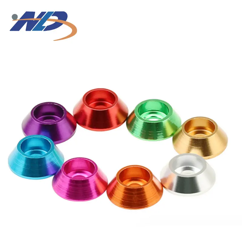 Custom aluminium alloy concave countersunk hole conical M6M8M10M12 bowl fish-eye gasket hollow washer