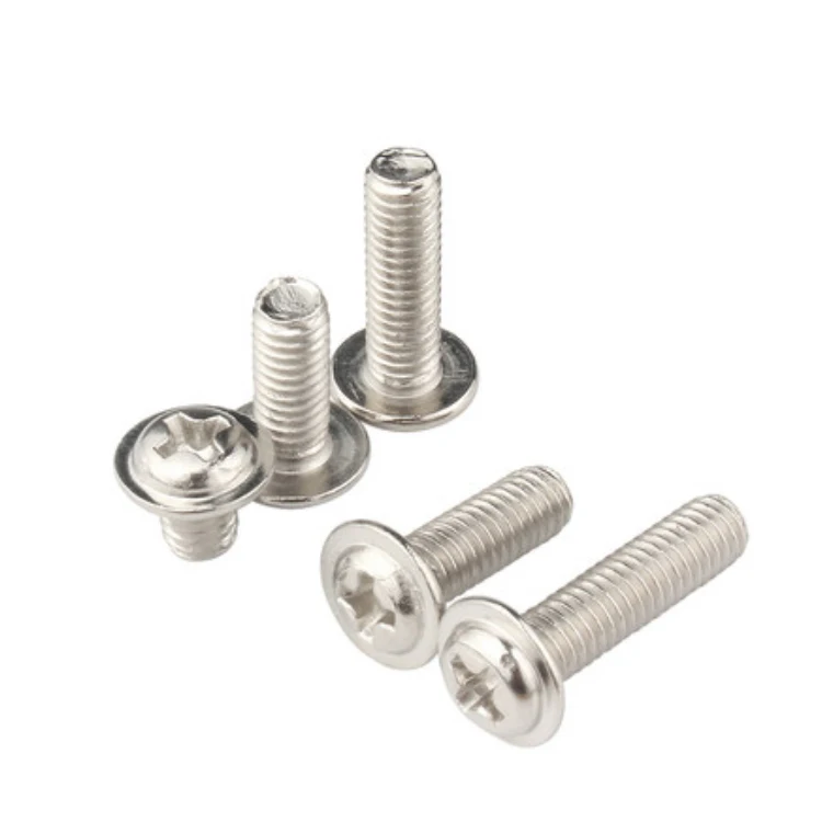DIN 967 Nickel Plated Cross Recessed Round Head Screws With Collar Cross Recessed Pan Head Screws With Collar