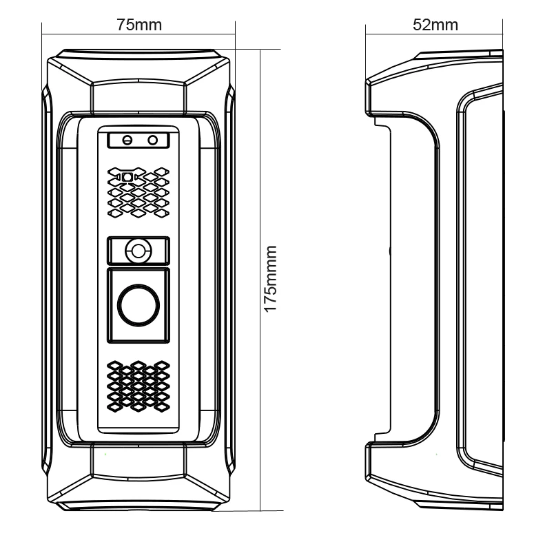 Video Intercom Motion Detection DWDR 1080P IP64 KV8252 Metal Doorbell Camera