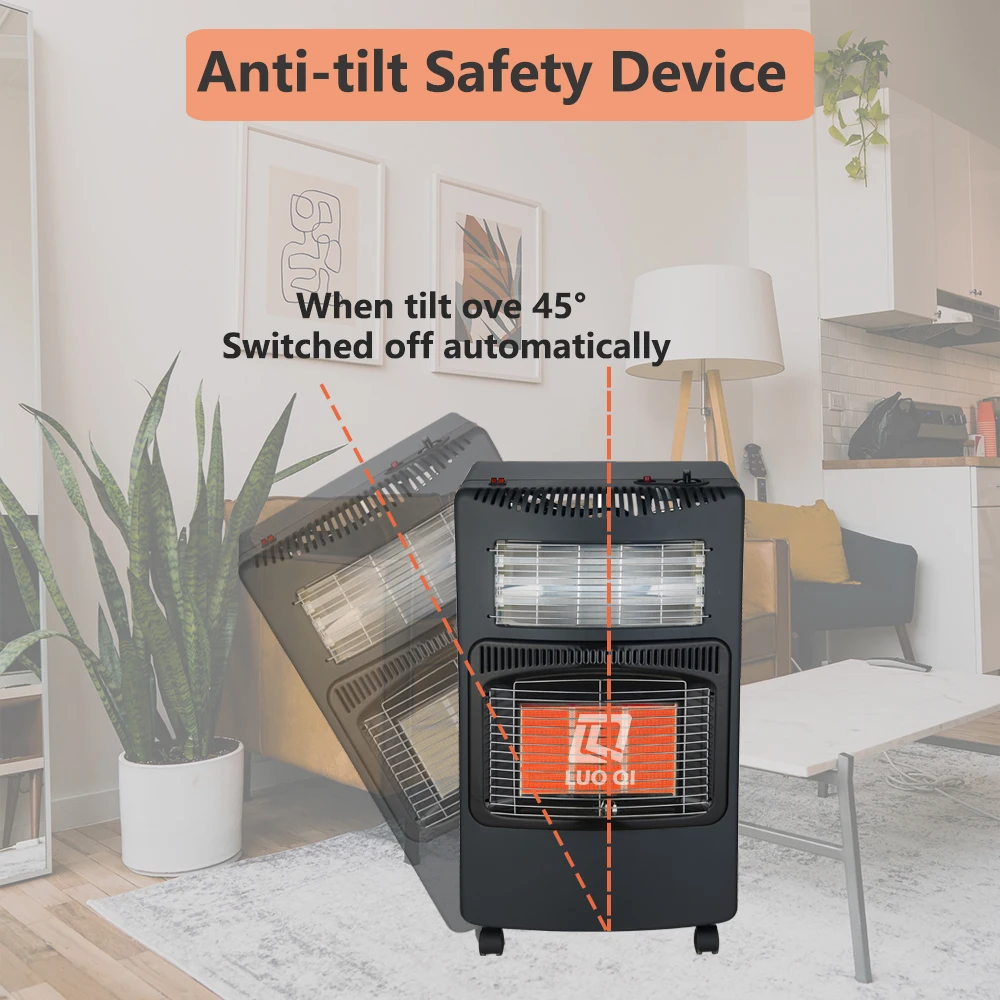 High Quality Freestanding Infrared Ceramic Portable Heater Bedroom Living Room Safety Protection Device Gas Electric Mobile