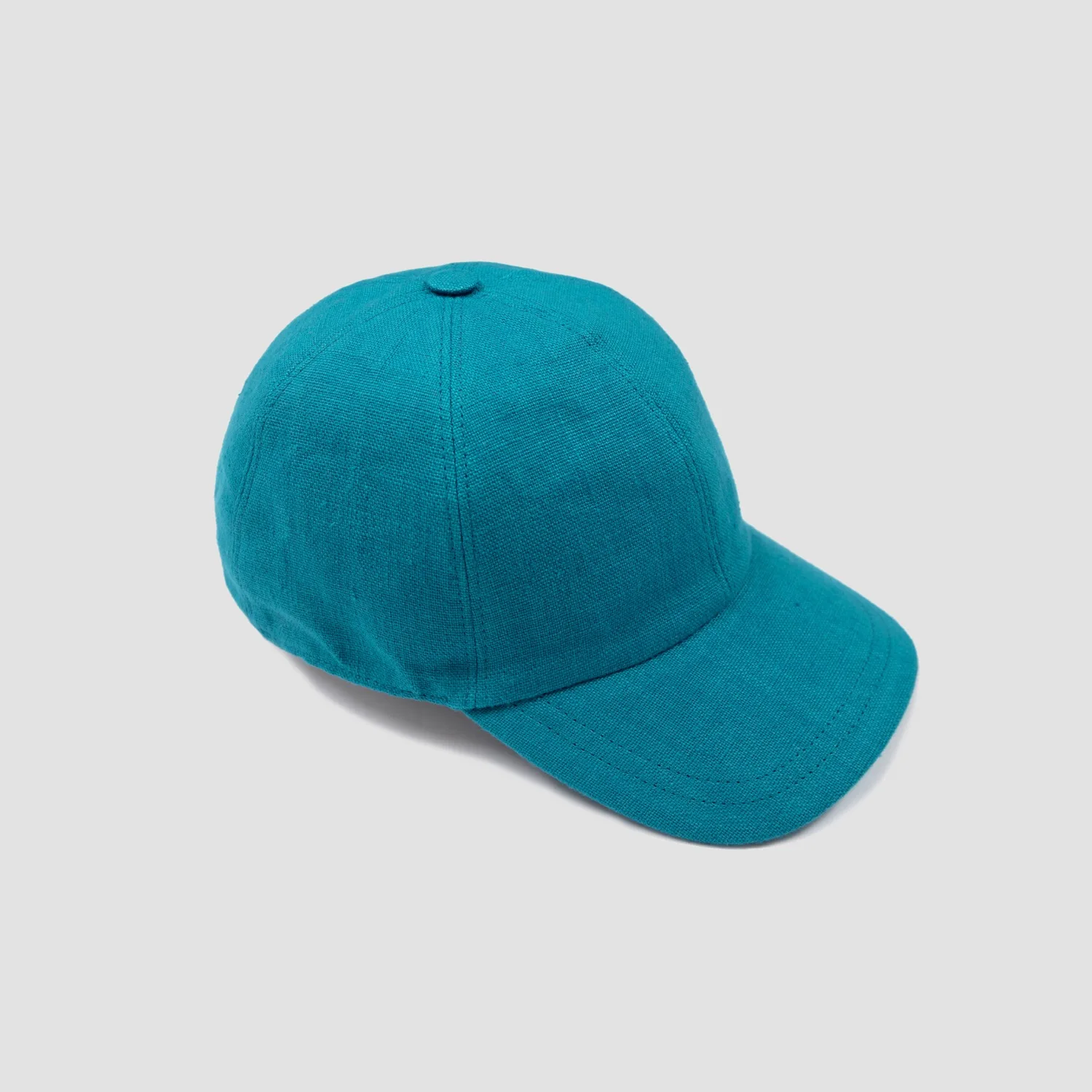 New Timeless Bottle Blue Linen Cap - Italian Craftsmanship Unisex Style - Adjustable for Yoga Retreats