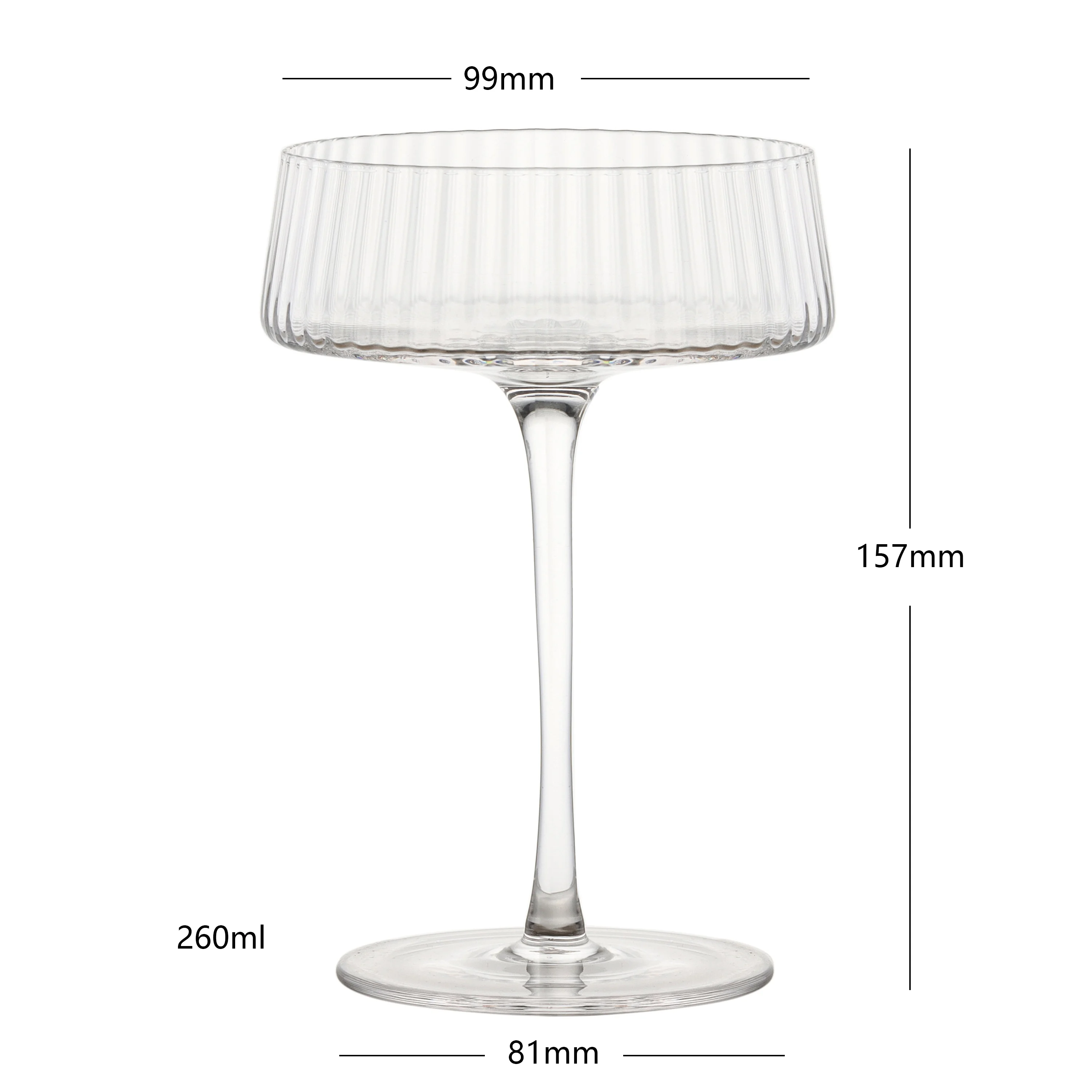 Hot sale fancy clear vertical ribbed vintage goblet crystal wine glass coasters