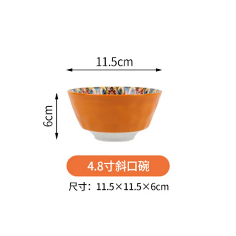 Popular Bohemia style dining dishes plates feeding bowl dinnerware sets retro ceramic dinner table set for home and kitchen