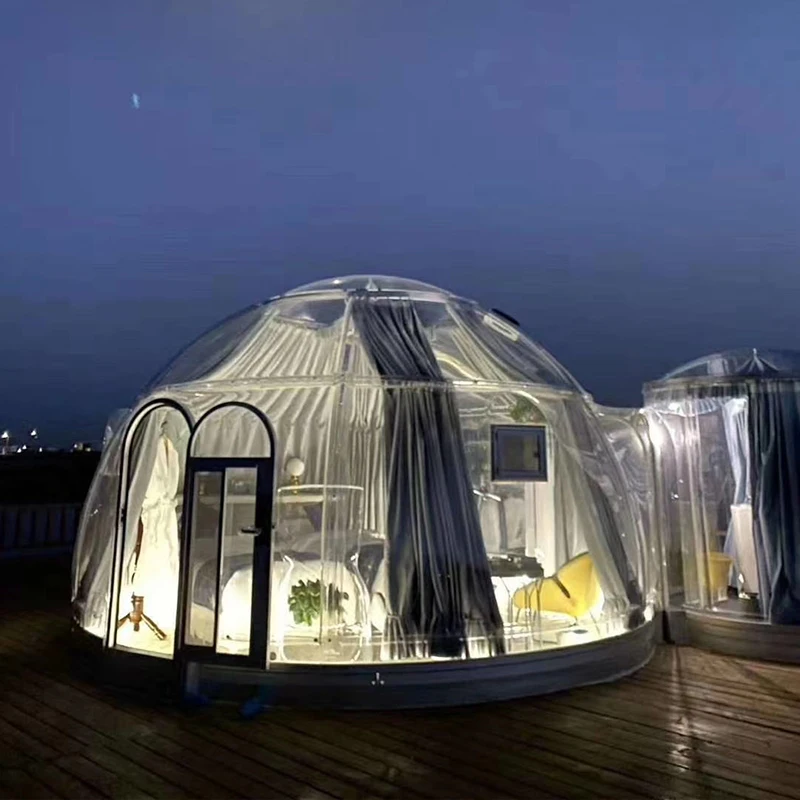 4m Diameter Star Dome 360 Degree Transparent PC Round House Waterproof Bubble Tent for Sleep Rest