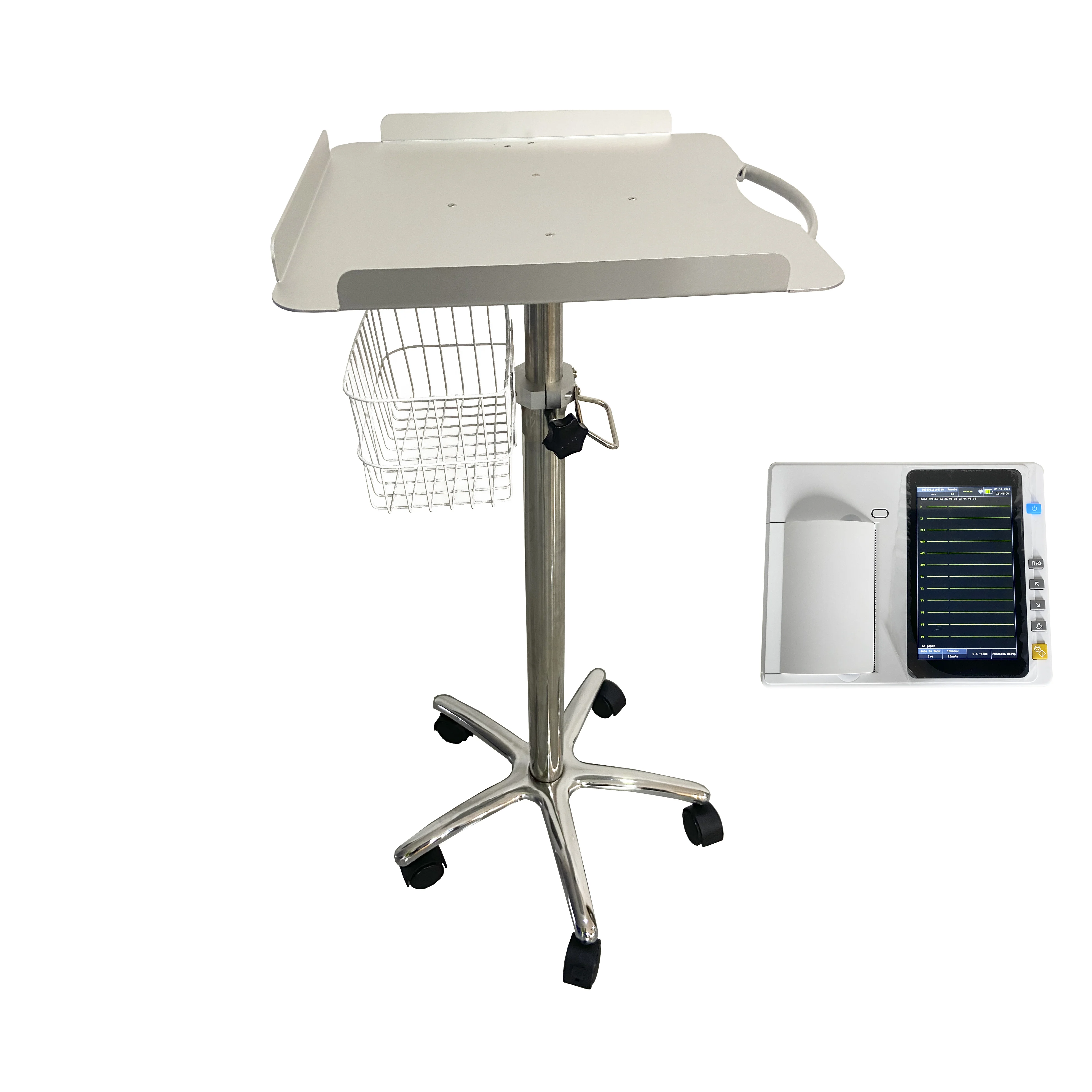 Stainless Steel Medical Hospital Emergency Medicine ECG Trolley