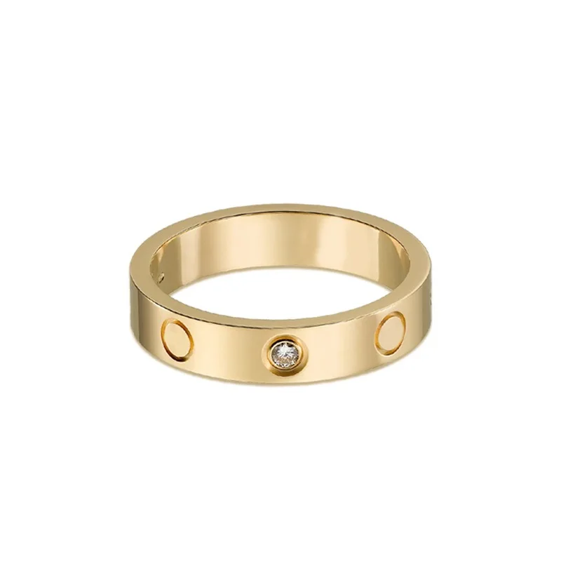 New hot selling high quality couple luxury brand designer stainless steel titanium steel ring fashion brand light luxury jewelry