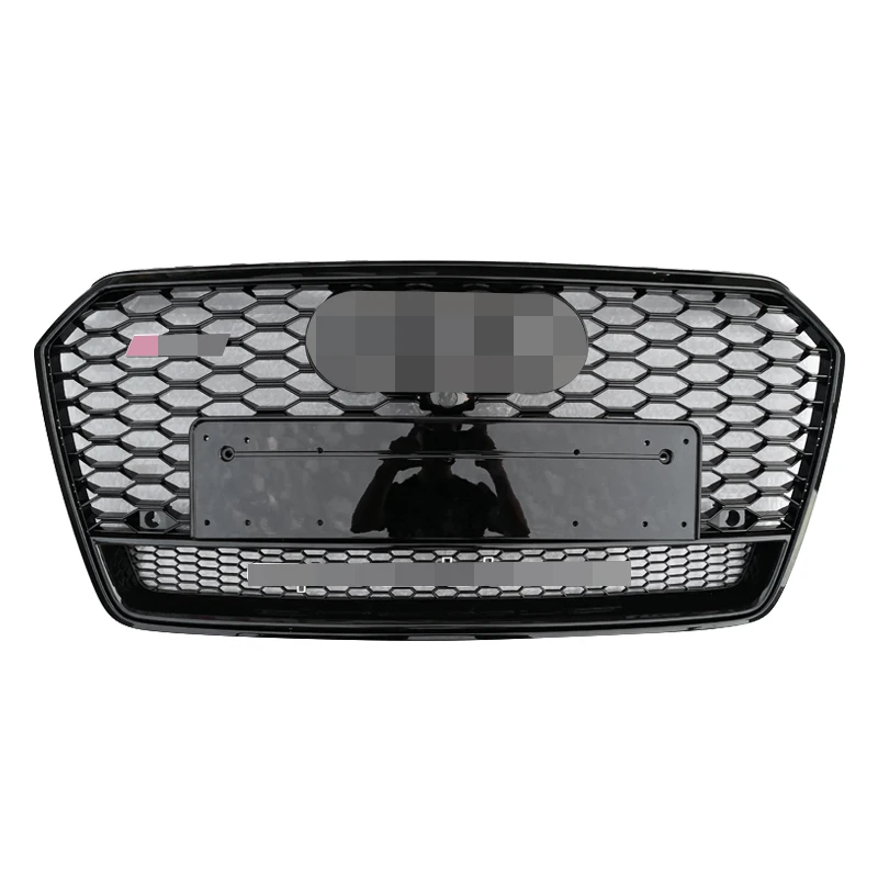 Car Bumper Grill Black Honeycomb Front Grille For Audi A7 2016-2018 Upgrade Audi RS7 quattro Hood Grille