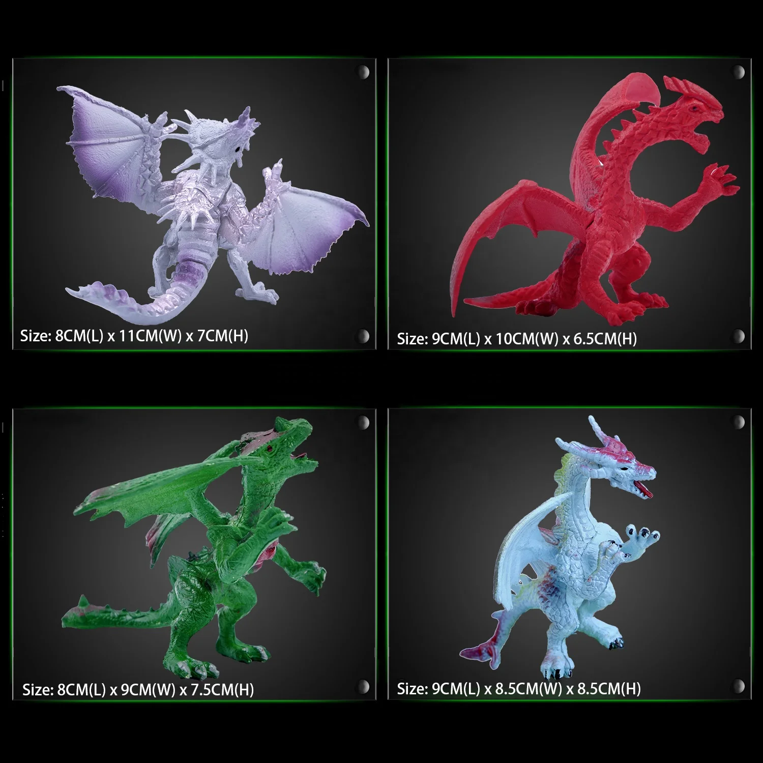 Hot Sale Realistic Dragon Figures 12 Piece Kids Vinyl Plastic Dragon Toys