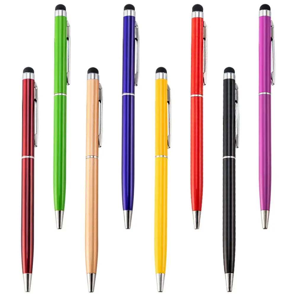 Promotional Custom 2 in 1 Capacitive Multi Function Metal Ball Pen Aluminum Touch Screen Logo Tablet Stylus Pen
