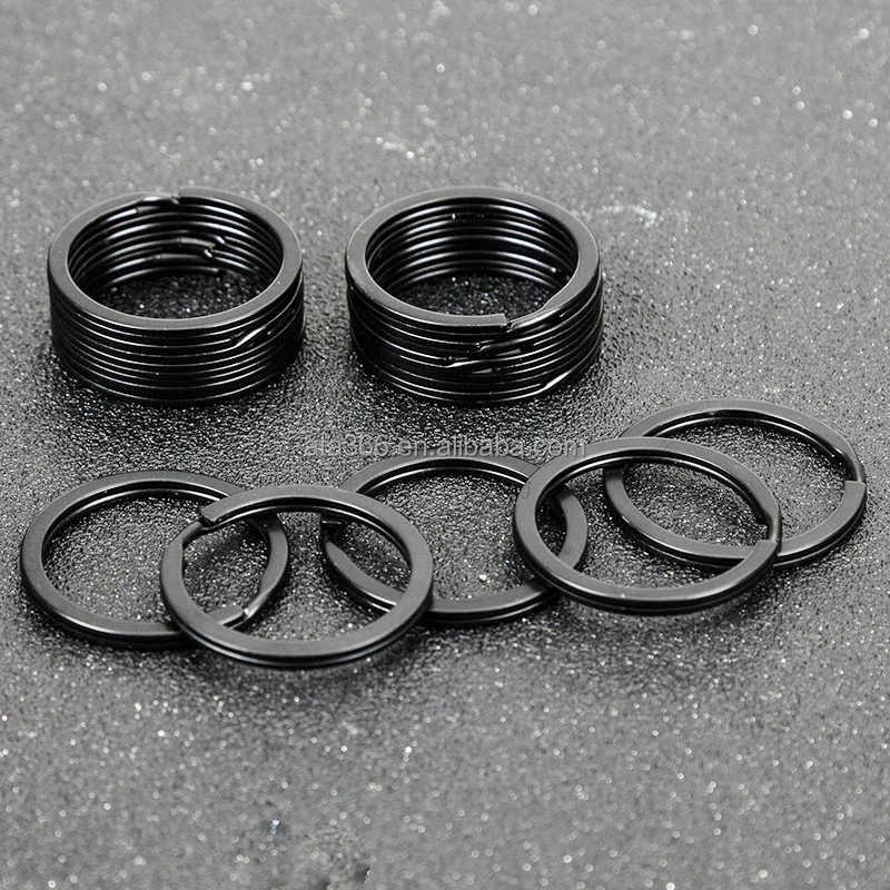 30mm Split Heart Shape Colorful Key Rings 10 Solid Colors Brass Flat Split Ring Key Chain Hook Fob Holder