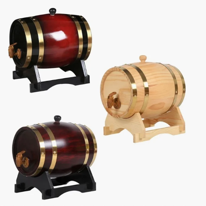 3L Wooden Barrel Beech Wine Barrel wood wine Barrel for Wine Brewing aging Whiskey