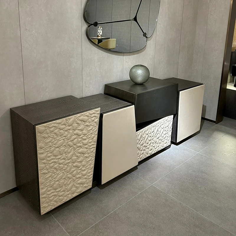 Rikkasi High-end luxury dining room sideboards storage furniture sets Italian modern buffet cabinet table