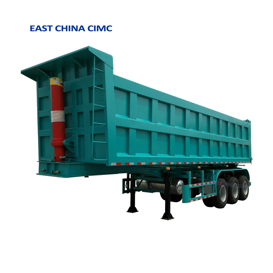 3 Axles 60-80 Tons End Dump Tipper Trailer 3 Axles Heavy End Rear Dump Tipper Trailer