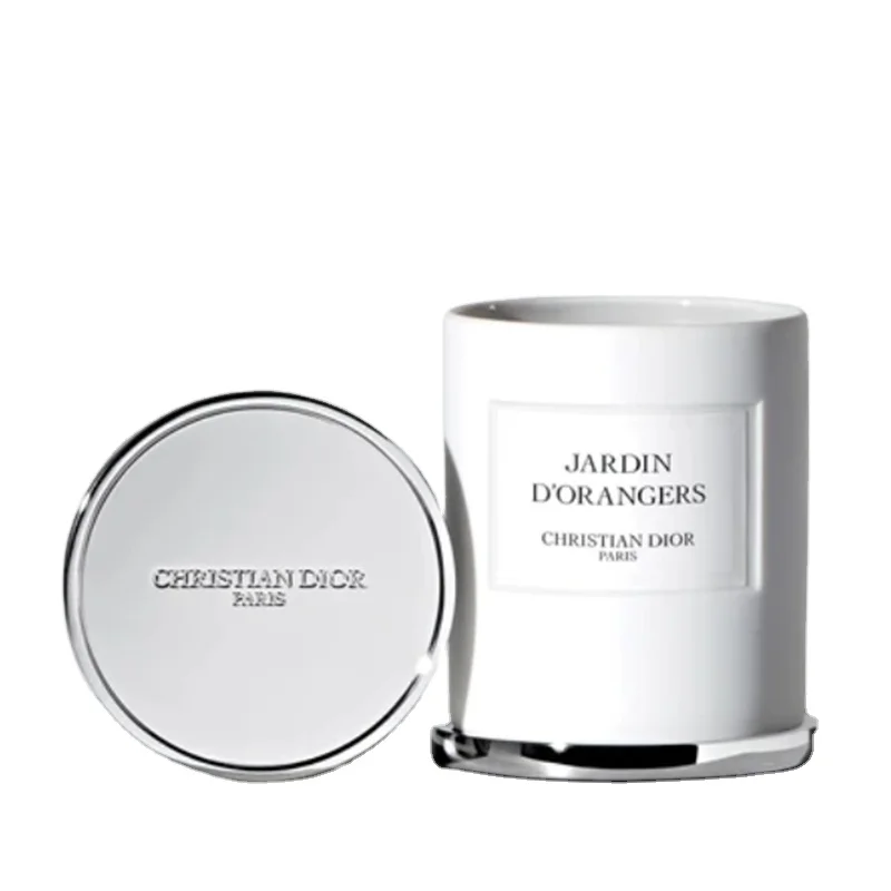 Luxury Aroma Candle Gift Set Professional Custom White Ceramic Jar Scented Candle With Metal Lids