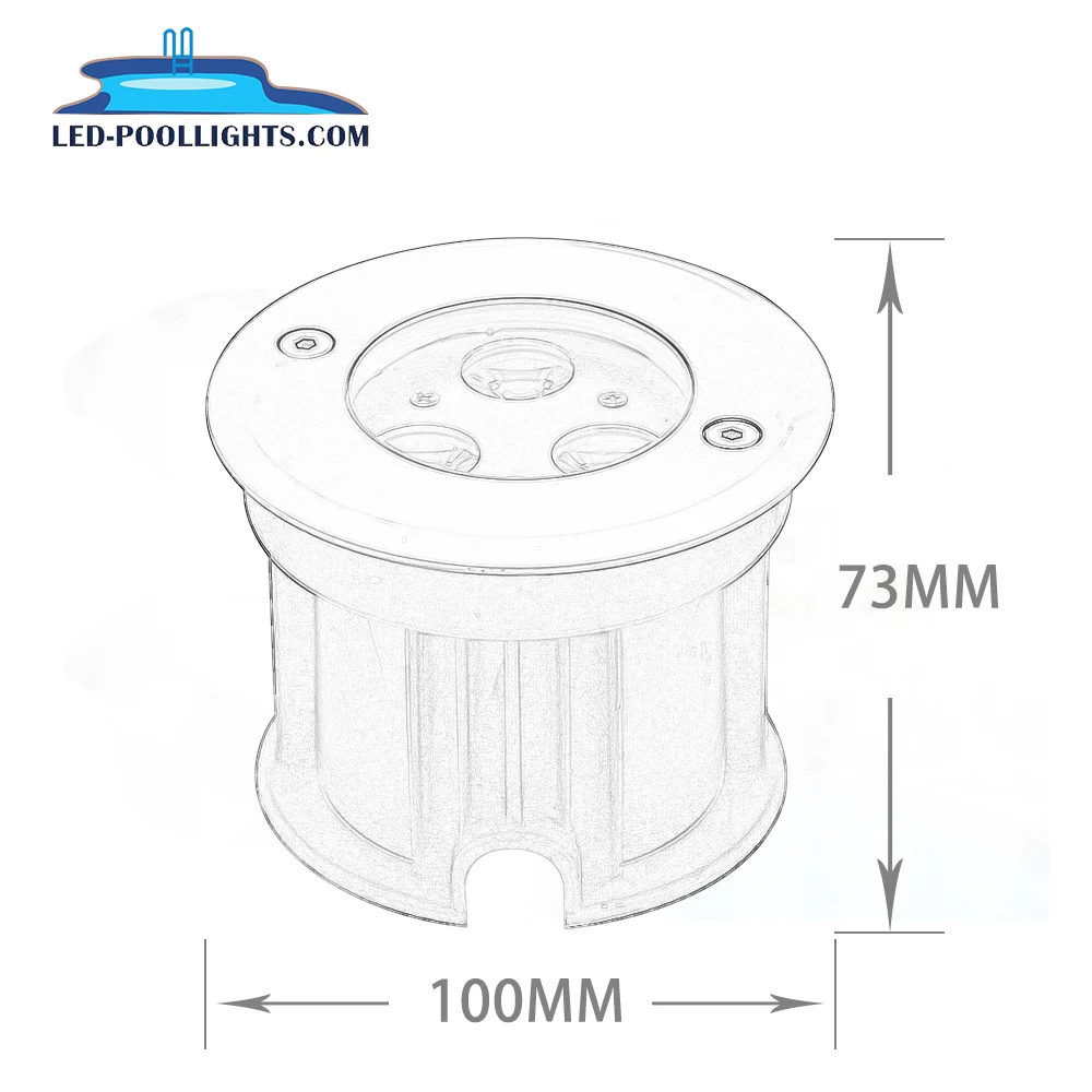 304 Stainless Steel Landscape Light Warm White Buried Deck LED Garden Pool 304 Stainless Steel Warm White Buried Deck LED Pool