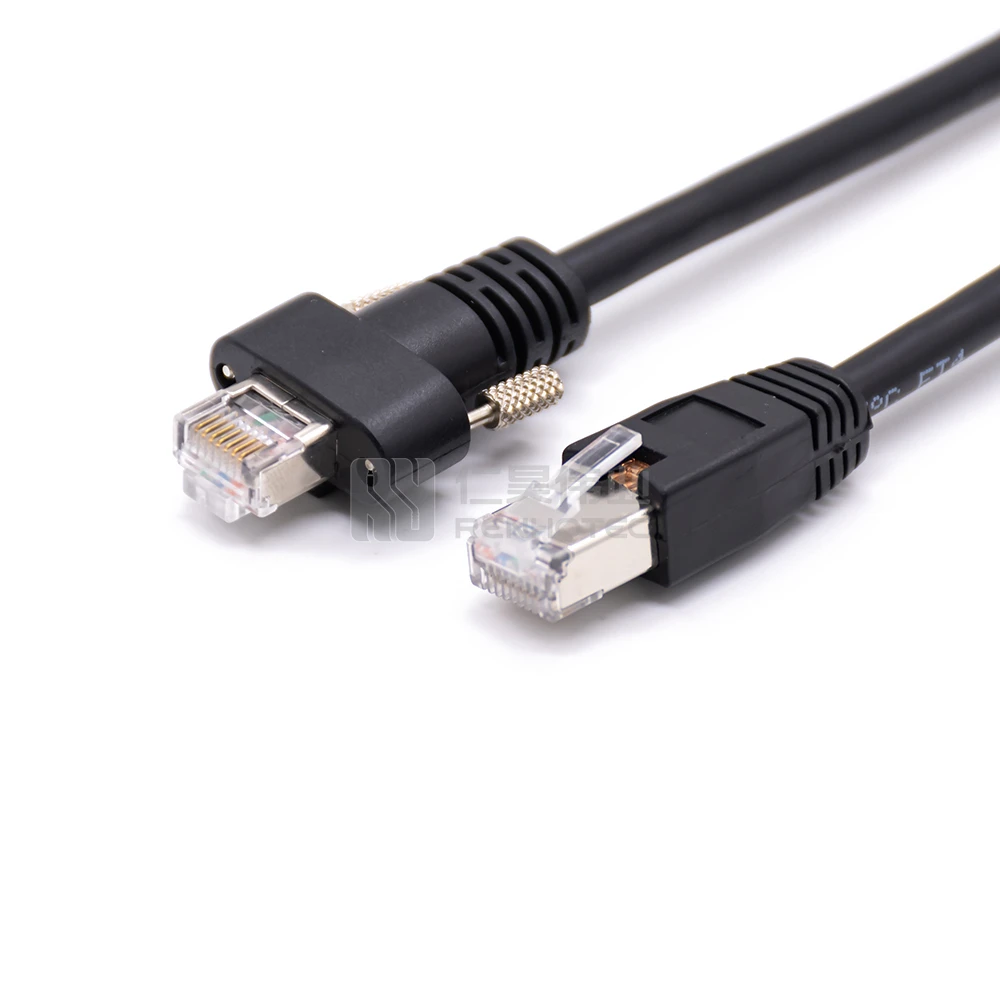 Черный 1 м промышленный кабель Ethernet RJ45