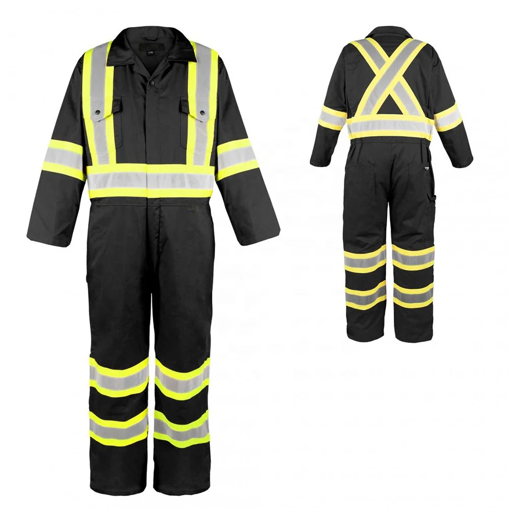 Overall With Reflective Strips High Visibility Reflective Safety Coverall Overalls for Men Hi Vis Workwear