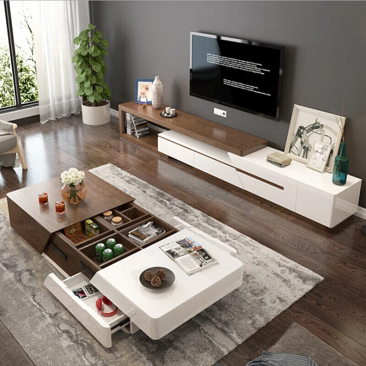 Italian Luxury Design Modern New Model Wood Space Saving Folding Lift Top Adjustable Tea Coffee Tables Living Room Furniture