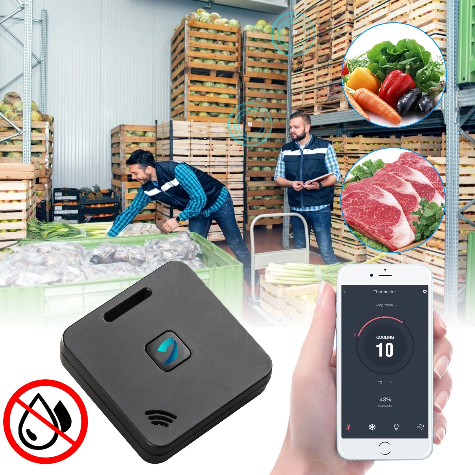 
Small size BLE temperature iBeacon & Eddystone with accelerometer and temperature humidity sensor 