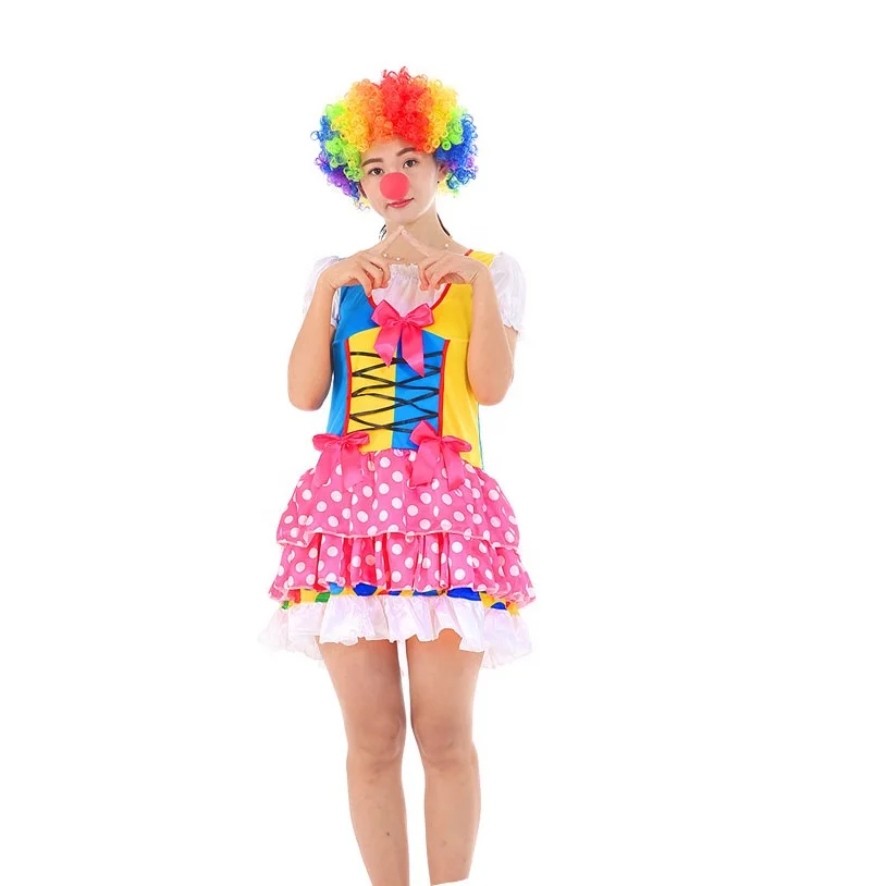 Hot Sale Dress Suits Funny Clown Carnival Party Costume Kidflowerlay Halloween Costumes Women Adults Wedding TV & Movie Costumes