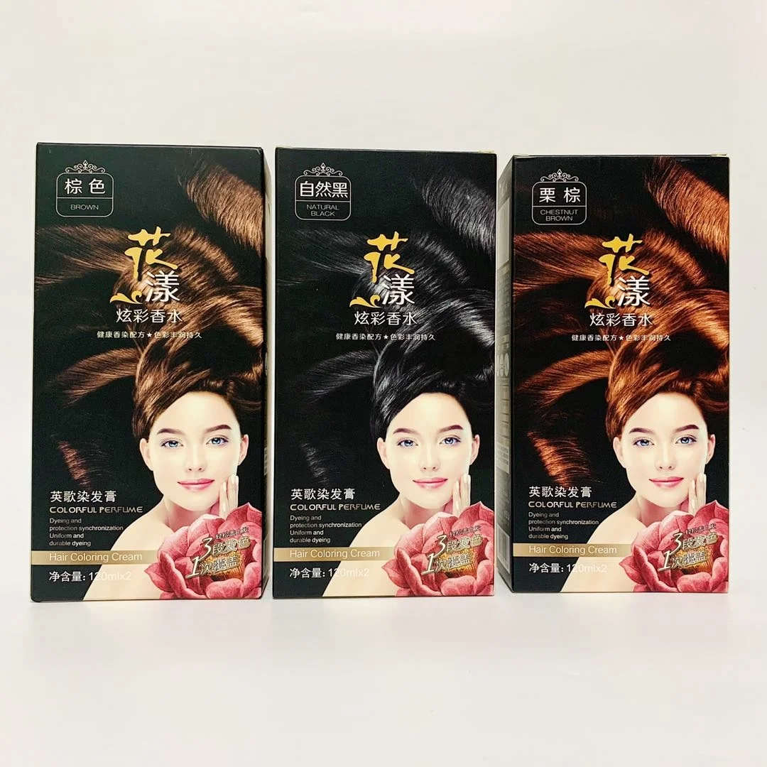 Hot Sale Professional Magic Herbal Hair Dye Shampoo Easy to Use Blue Super Black Color Cream for Men 100ml Volume