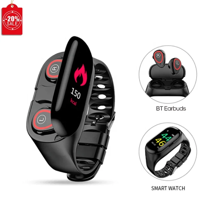 Smart Watch With BT Earphone Smartwatch 2 In 1 Fitness Traker BT T500 T900 HW22 FK99 M1Smartwatch Watches