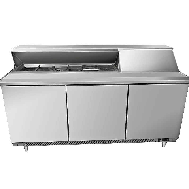 High Quality Commercial Stainless Steel Under Counter Worktop Refrigerated Salad Bar