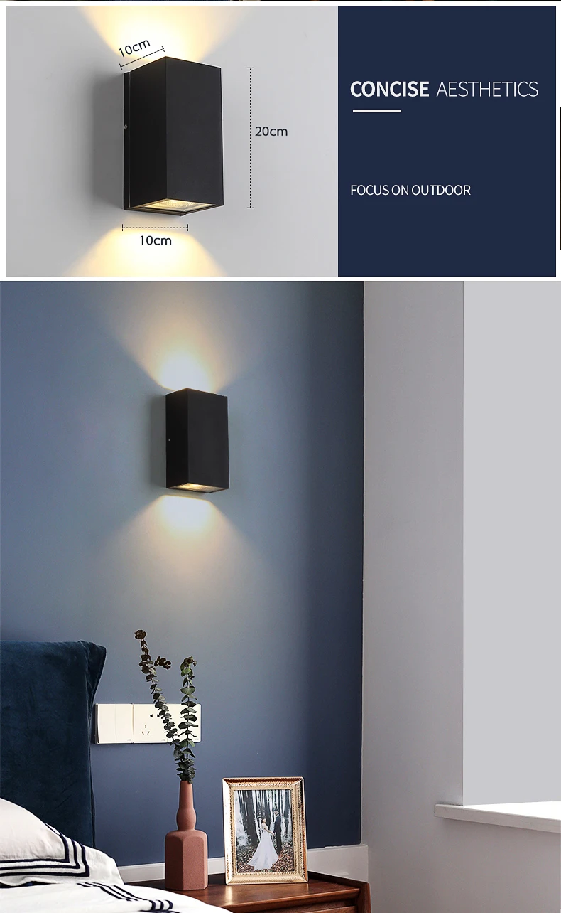 Modern Porch Wall Light Indoor Aluminum Sconce Interior Lighting Up and Down wall lights Outdoor Waterproof Garden led wall Lamp