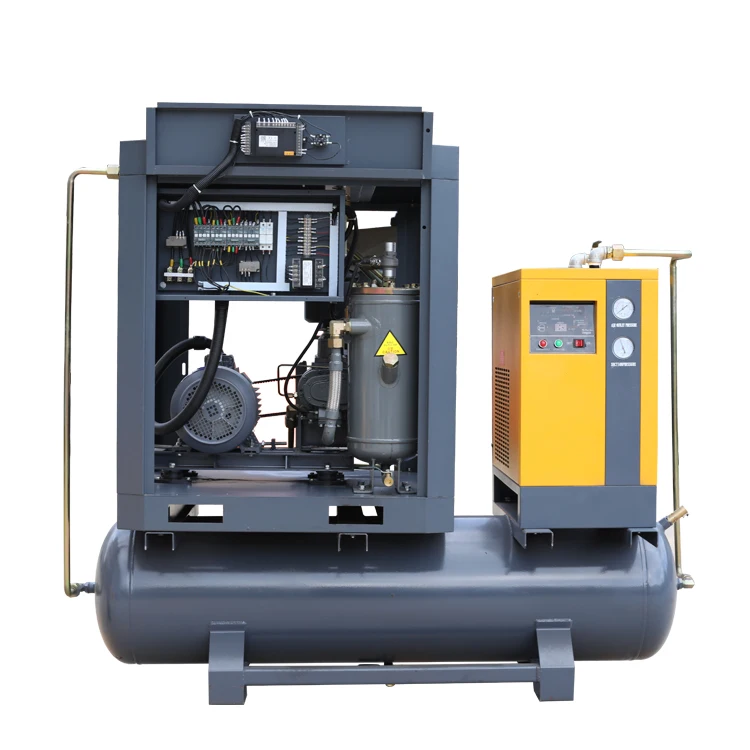 High efficiency 7.5hp 10hp 15hp 20hp air compressor 8bar 10bar 12bar  11kw 15hp single phase air compressor screw type de ar