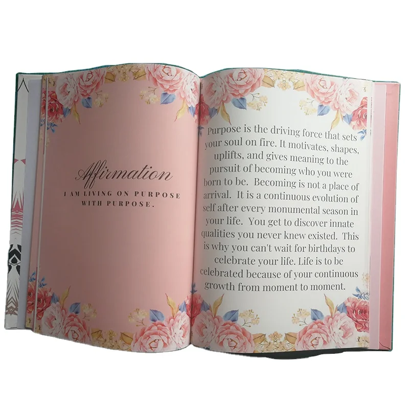 Custom Printed Self Life self care journal planner PU leather cover double coil spiral binding Planner Journal dairy notebook