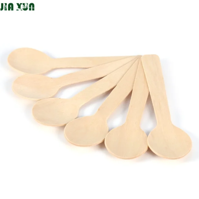 Natural bulk cheap small classic wooden disposable wooden spoon for ice cream