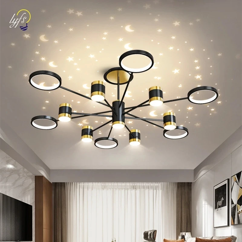 Modern LED Chandelier Lighting For Living Room Bedroom New Lamp Gold Frame Aluminum Dropshipping Indoor Fixture Light Lustres