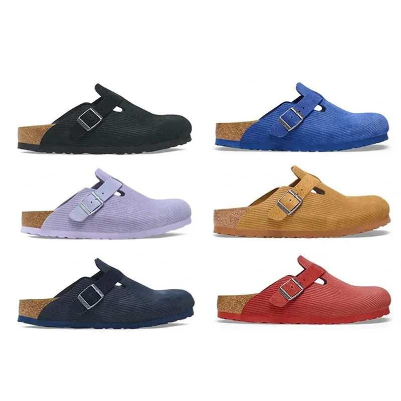 Customization Men Fashion Close Toe Mules Large Soft Sole Clogs Leather Women Men Unisex Flat Slippers